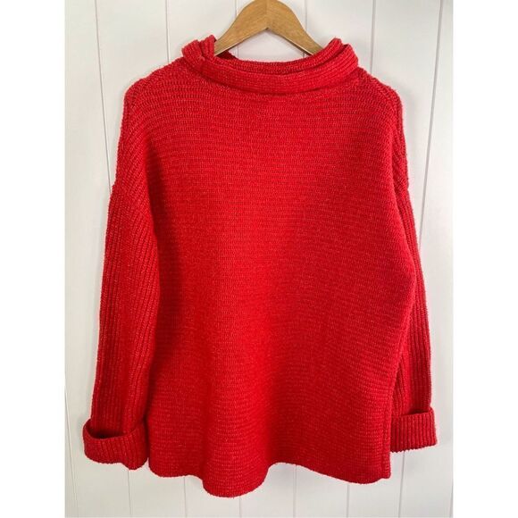 Anthropologie Oversized‎ Pilcro Cowl Neck Red Sweater Size S - Picture 12 of 12